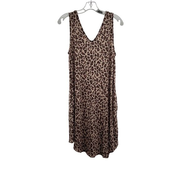 Maurices 24/7 Womens Leopard Print Sleeveless Shift Dress Knee Length Size Small - Picture 1 of 9